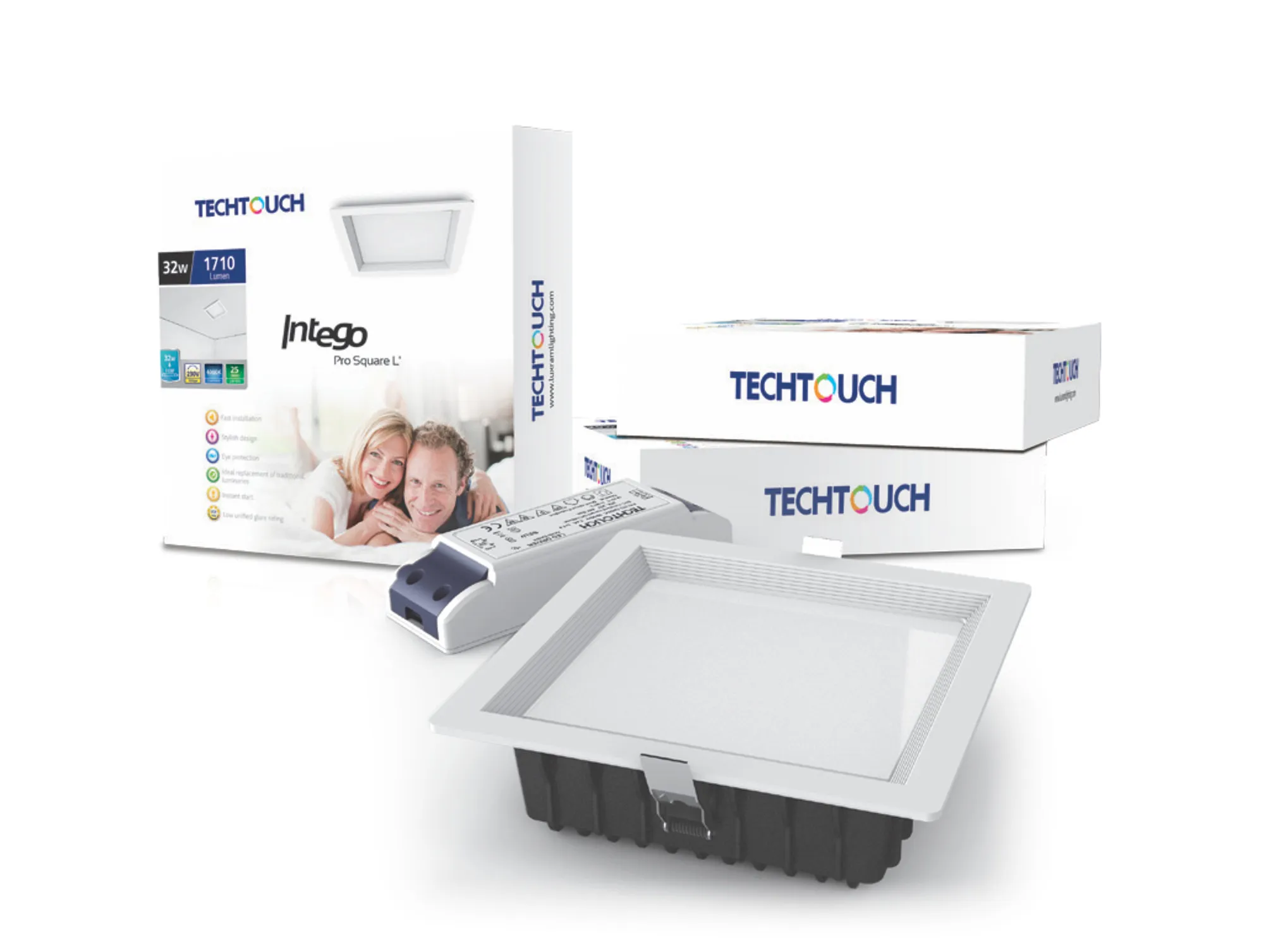 Intego Pro Recessed Ceiling Luminaires Techtouch Square/Rectangular Recess Ceiling